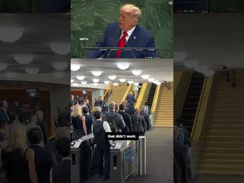 Trump jokes about the teleprompter, escalator at the United Nations