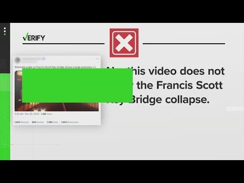 VERIFY: Dashcam video does not show Baltimore bridge collapse