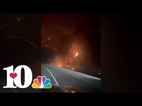 I-40 drivers pass through blazing mountains as crews battle Black Bear Fire in North Carolina