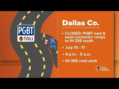 Dual ramp shutdowns on PGBT as TxDOT and NTTA projects overlap in Carrollton