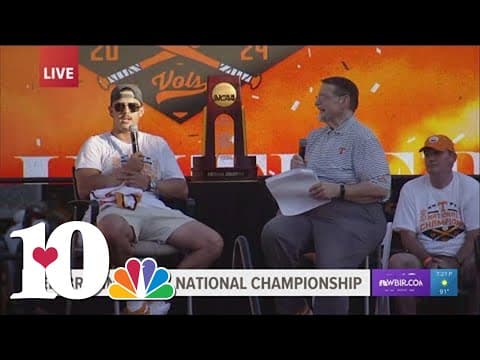 Tennessee baseball players speak during ceremony celebrating College World Series win