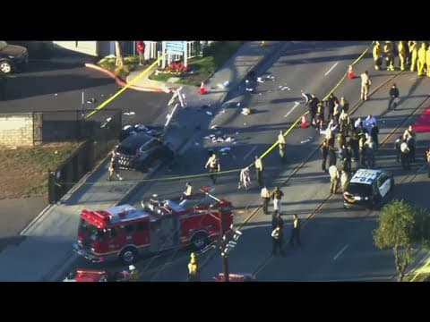 Wrong-way driver hits 25 Los Angeles County Sheriff's recruits; 5 in critical condition