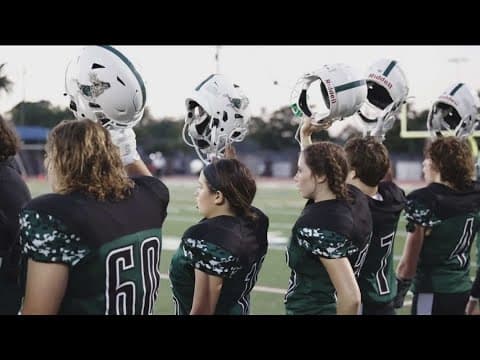 Girls on the gridiron on one high school football team