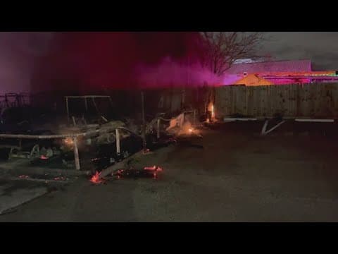 Highway 146 shut down due to a structure fire at a golf cart business near Bacliff