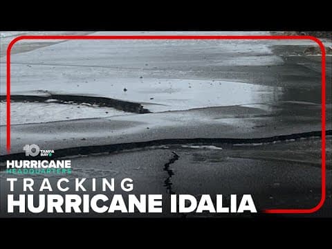 Strong waves spurred by Hurricane Idalia cause road damage in Osprey