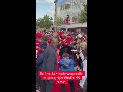 Alexander Ovechkin arrives for opening night of what could be his last season