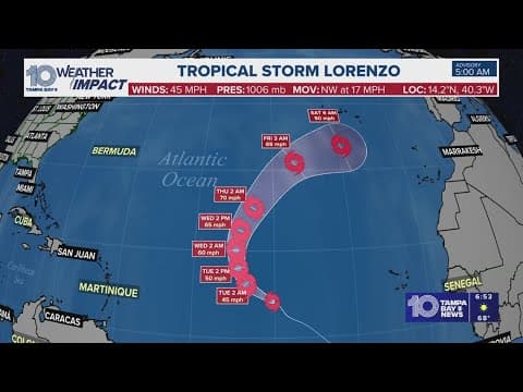 Tracking the Tropics: Tropical Storm Lorenzo Forms in the open Atlantic