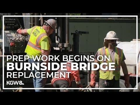 Waterfront park drilling is first visible piece of work for replacement Burnside Bridge