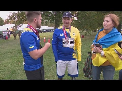 Ukrainian soldiers participate in Marine Corps Marathon