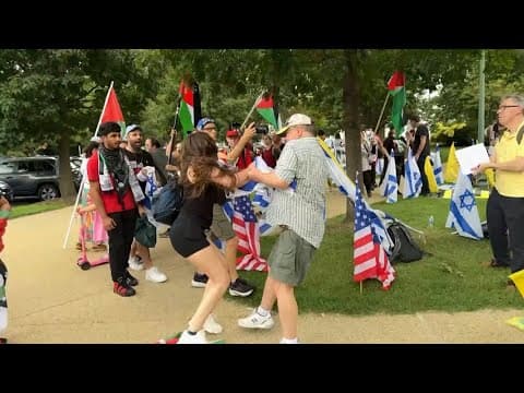 VIDEO: Protesters involved in scuffle before Israel Prime Minister Netanyahu's address to Congress