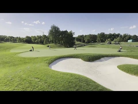 Grounds crew making sure golf course is pristine for Memorial Tournament