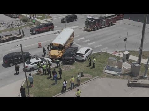 School bus driver, 5 others injured in multi-vehicle crash on West Lake Houston Parkway