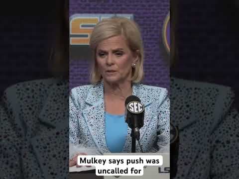 LSU head coach Kim Mulkey says Cardoso’s push was uncalled for #lsuwomensbasketball #kimmulkey