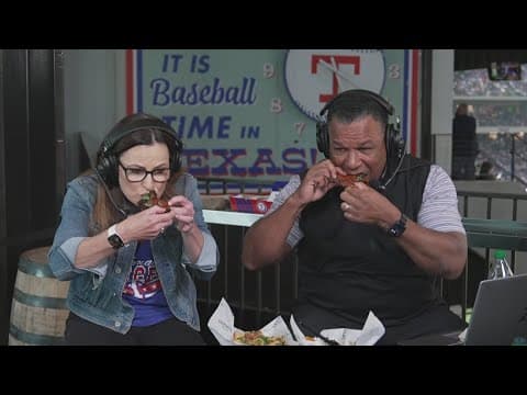 WFAA's Joe and Teresa indulge in ballpark food on Texas Rangers Opening Day