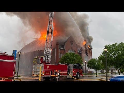 Crews battling large fire at Coshocton church