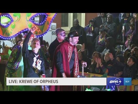Harry Connick Jr. and Blake Grupe ride with Krewe of Orpheus