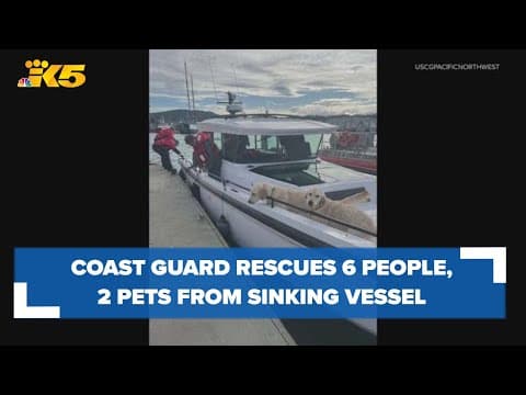 Coast Guard rescues 6 people, 2 dogs from sinking vessel in Rosario Strait