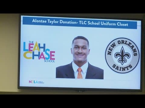 Saints Alontae Taylor helps NOLA Public Schools open uniform closet