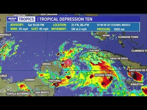 Saturday night Tropical Depression Ten update