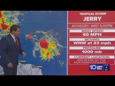 Tracking the Tropics: Jerry expected to strengthen as it recurves past the Leeward Islands