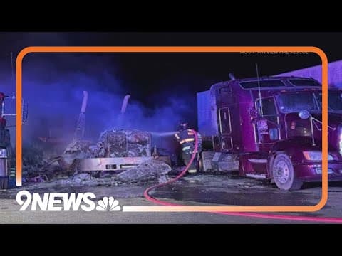 Truck stop fire near Denver scorches 4 tractor-trailers