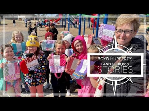 School para on sewing spree gives 375 custom book bags to students