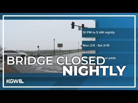 Portland's St. Johns Bridge closed overnight starting Monday for maintenance