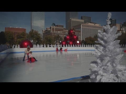 Skaters hit the rink at the Omni Dallas Hotel, even in the sun