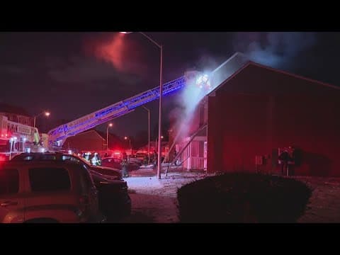 Teens jump to safety from burning town home on Indy's northeast side