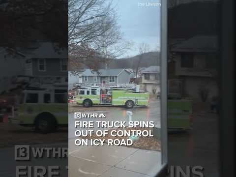 Fire truck spins out of control toward houses, cars after freezing rain creates chaos in Missouri