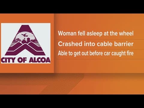 Car catches fire after crash near McGhee Tyson Airport