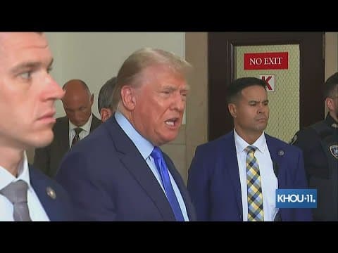 'It's a disgrace' |  Former President Donald Trump speaks as he leaves New York courtroom