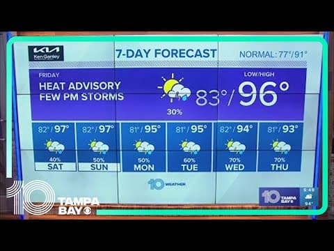 10 Weather: Tampa Bay area evening forecast | Aug. 10, 2023