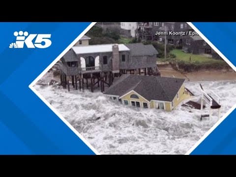Six beach houses collapse into the ocean in North Carolina