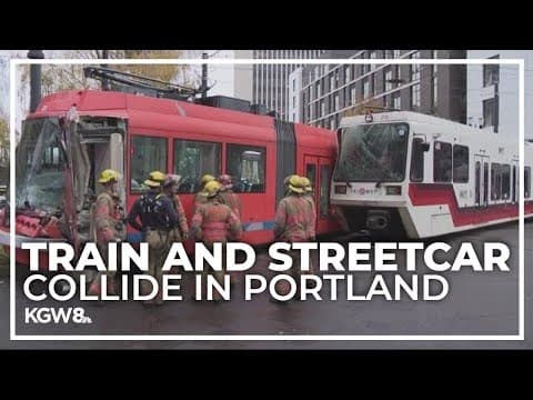 MAX train and Portland Streetcar collide in Northeast Portland