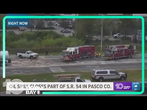 Cooking oil spill closes road in Pasco County