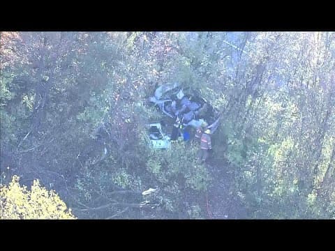 Sky9: Car crashes into woods in Gaithersburg, 2 hurt