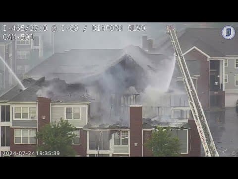 Investigators working to confirm lightning strike as cause of fire at northeast Indy apartments