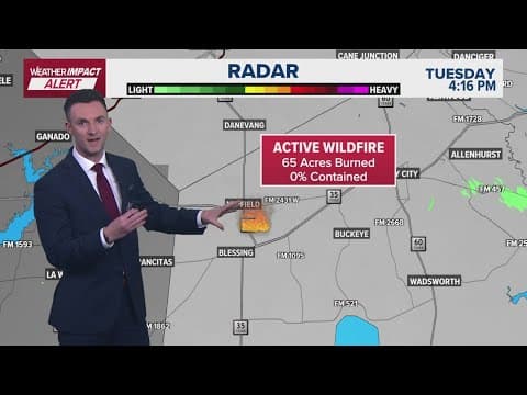 Wildfire burning in northwest Matagorda County