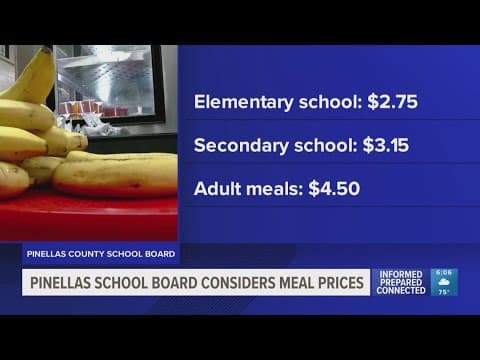 Pinellas County School Board considering increasing meal prices