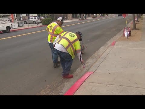 City of San Diego paints 300 parking spots red on Park Blvd in Balboa Park