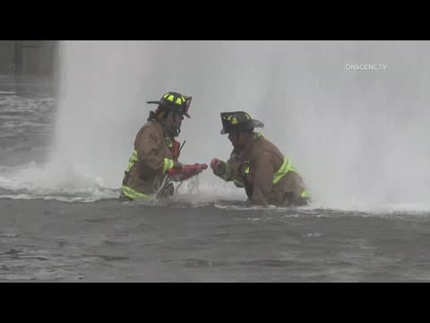 Semi-truck shears fire hydrant, causes mudslide on the 163
