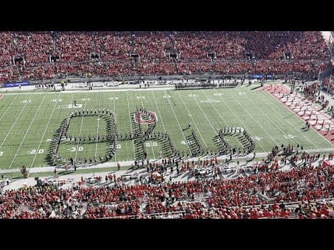 Ohio State Marching Band performs 'Script Ohio' before Iowa game