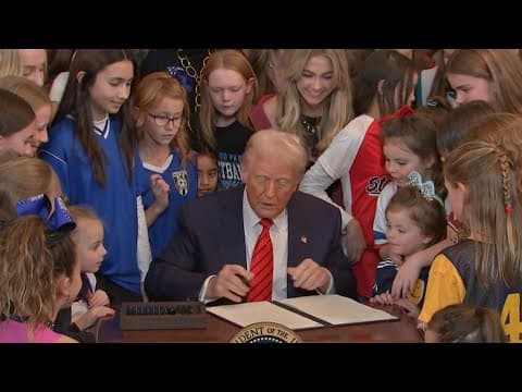 President Trump signs executive order that bans transgender athletes from women's sports