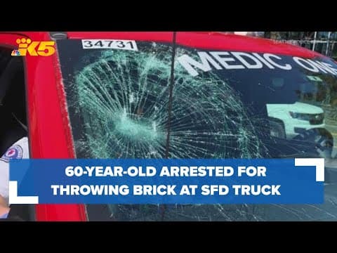 Man arrested after throwing brick at Seattle Fire Department truck held on $75,000 bail