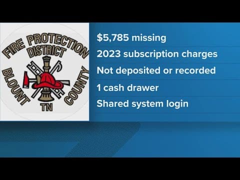 Comptroller's Office: Blount Co. fire protection workers under scrutiny over missing cash