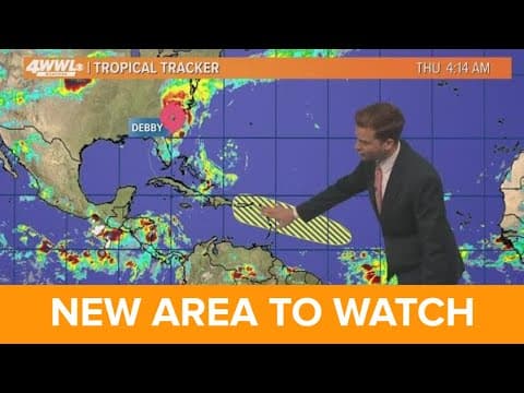 Thursday 5 AM Tropical Update: Debby moving across the Carolinas, watching new area in the Atlantic