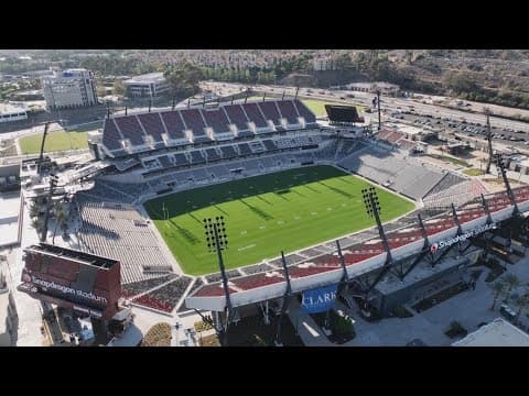 Aerial views of San Diego State's newly finished Snapdragon Stadium
