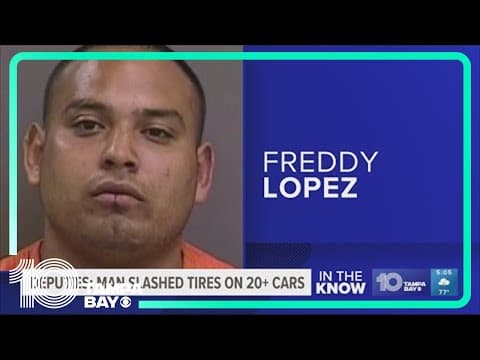 HCSO: Man arrested for slashing tires on more than 20 cars in Tampa