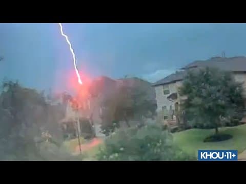 Watch: The moment lightning strikes a home in Spring